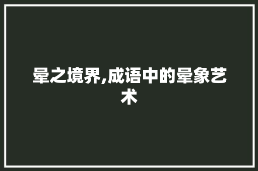 晕之境界,成语中的晕象艺术