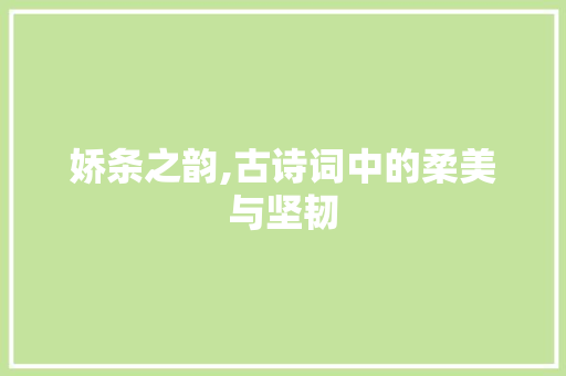 娇条之韵,古诗词中的柔美与坚韧