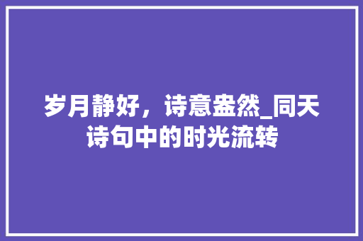 岁月静好，诗意盎然_同天诗句中的时光流转