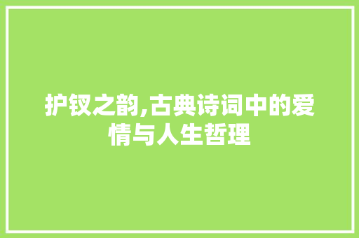 护钗之韵,古典诗词中的爱情与人生哲理