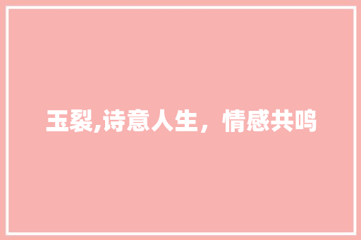 玉裂,诗意人生，情感共鸣