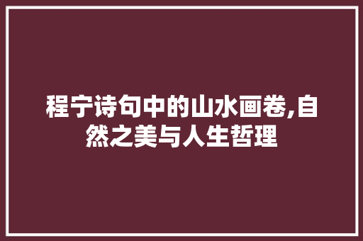 程宁诗句中的山水画卷,自然之美与人生哲理