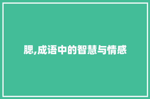 腮,成语中的智慧与情感