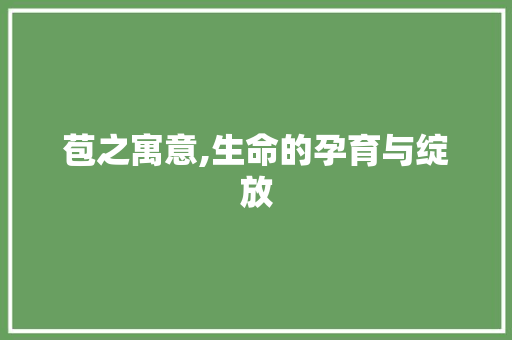 苞之寓意,生命的孕育与绽放