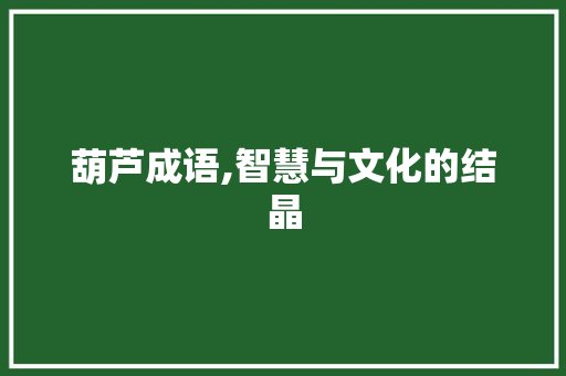 葫芦成语,智慧与文化的结晶 社交媒体