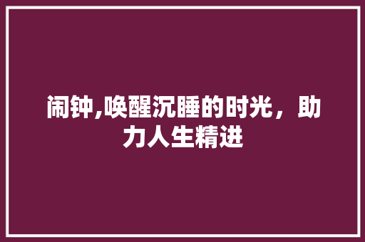 闹钟,唤醒沉睡的时光，助力人生精进