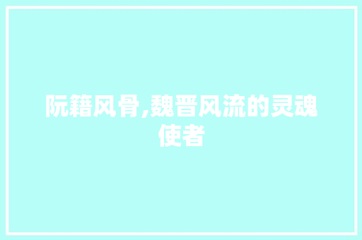 阮籍风骨,魏晋风流的灵魂使者 会议纪要