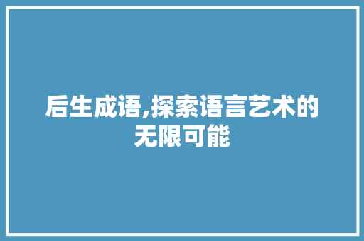 后生成语,探索语言艺术的无限可能
