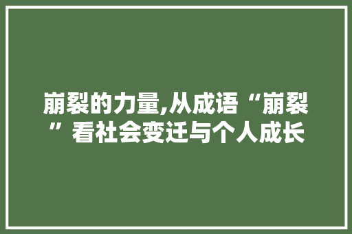崩裂的力量,从成语“崩裂”看社会变迁与个人成长