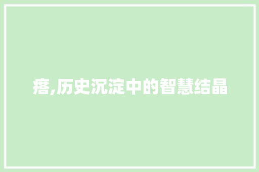 瘩,历史沉淀中的智慧结晶