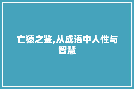 亡猿之鉴,从成语中人性与智慧