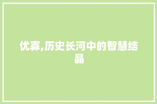 优寡,历史长河中的智慧结晶