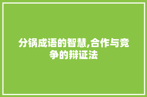 分锅成语的智慧,合作与竞争的辩证法