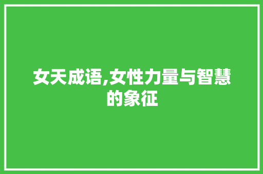 女天成语,女性力量与智慧的象征