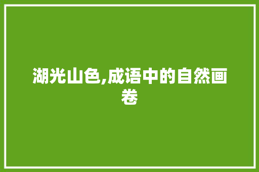 湖光山色,成语中的自然画卷