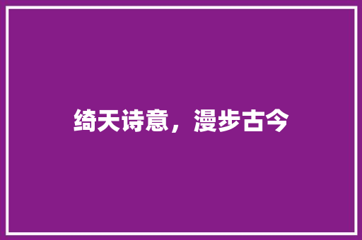 绮天诗意，漫步古今