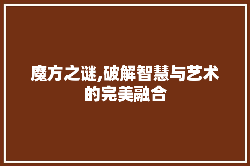 魔方之谜,破解智慧与艺术的完美融合
