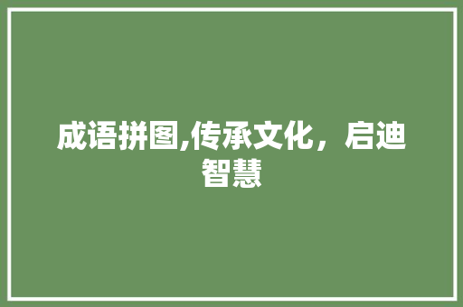 成语拼图,传承文化，启迪智慧