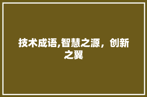 技术成语,智慧之源，创新之翼