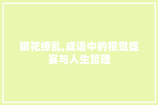 眼花缭乱,成语中的视觉盛宴与人生哲理
