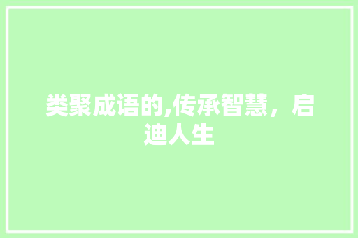 类聚成语的,传承智慧，启迪人生