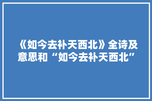 《如今去补天西北》全诗及意思和“如今去补天西北”的拼音注释
