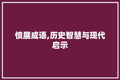 愤展成语,历史智慧与现代启示