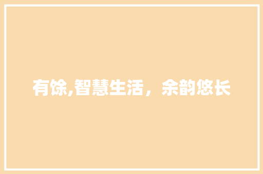 有馀,智慧生活，余韵悠长