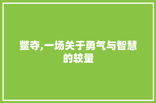 鳖夺,一场关于勇气与智慧的较量