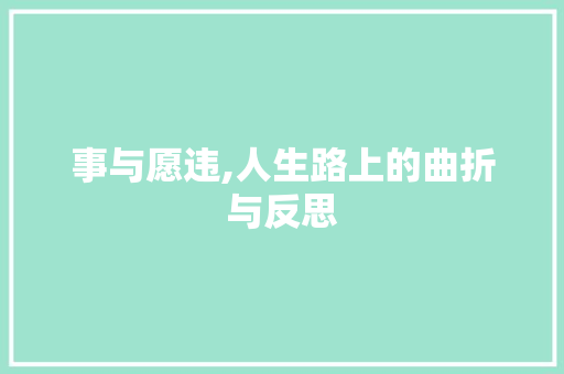 事与愿违,人生路上的曲折与反思