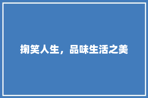 掬笑人生，品味生活之美 会议纪要