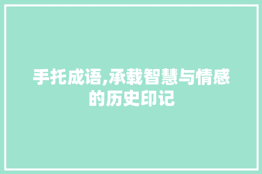 手托成语,承载智慧与情感的历史印记 社交媒体