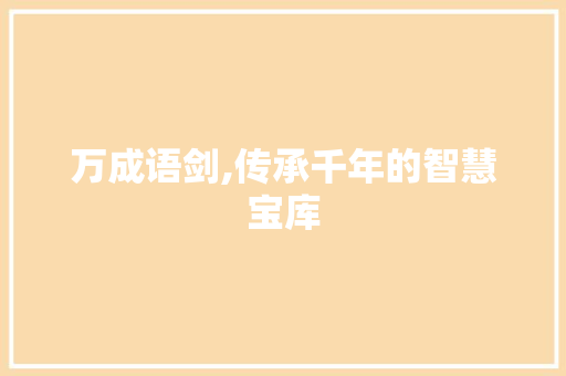 万成语剑,传承千年的智慧宝库