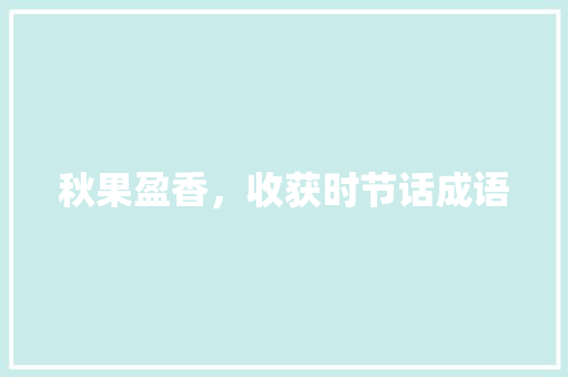 秋果盈香，收获时节话成语