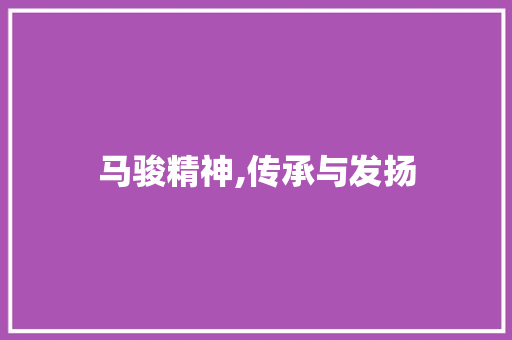 马骏精神,传承与发扬 诗词鉴赏