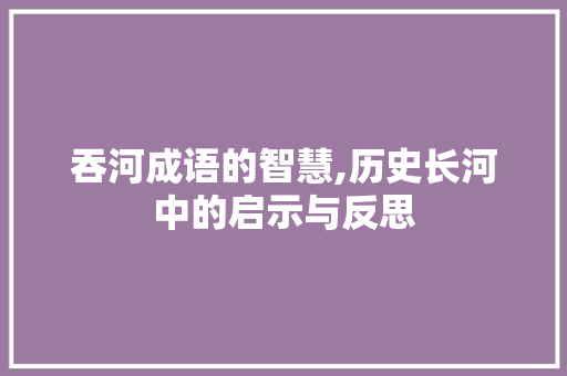 吞河成语的智慧,历史长河中的启示与反思