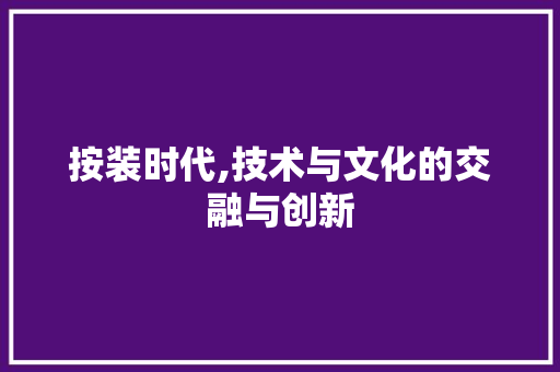 按装时代,技术与文化的交融与创新