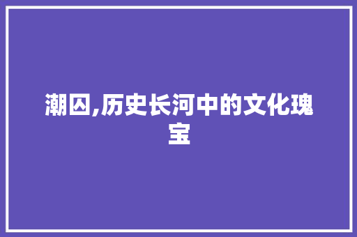 潮囚,历史长河中的文化瑰宝