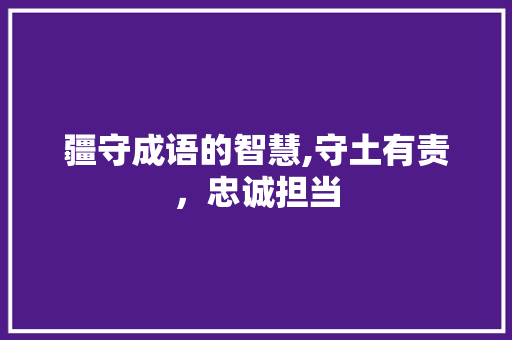 疆守成语的智慧,守土有责，忠诚担当 社交媒体