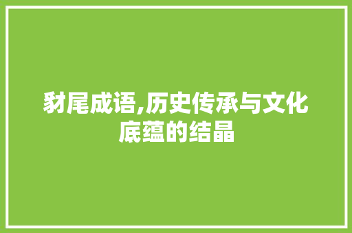 豺尾成语,历史传承与文化底蕴的结晶