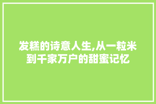 发糕的诗意人生,从一粒米到千家万户的甜蜜记忆