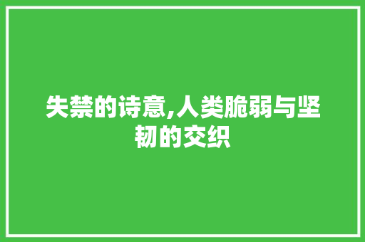 失禁的诗意,人类脆弱与坚韧的交织