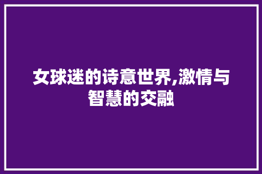 女球迷的诗意世界,激情与智慧的交融