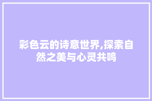 彩色云的诗意世界,探索自然之美与心灵共鸣