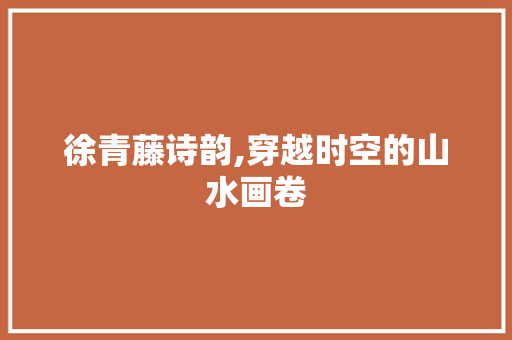 徐青藤诗韵,穿越时空的山水画卷