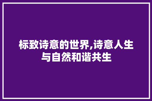标致诗意的世界,诗意人生与自然和谐共生