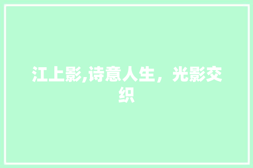 江上影,诗意人生，光影交织