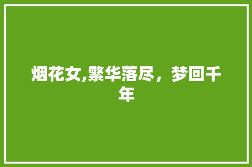 烟花女,繁华落尽，梦回千年