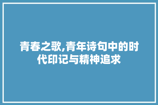 青春之歌,青年诗句中的时代印记与精神追求