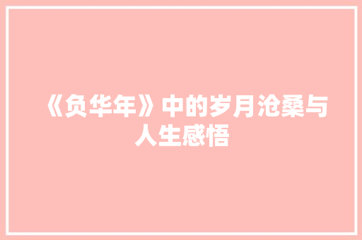 《负华年》中的岁月沧桑与人生感悟